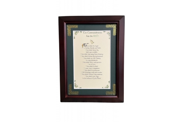 Ten Commandments for the Irish - 5x7 Framed Blessing