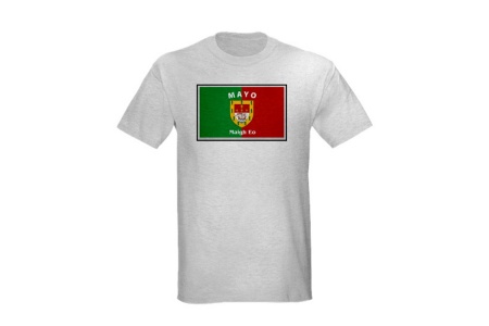 Gray T-Shirt - Full Chest GAA Flag