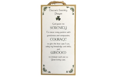 Doctor's Serenity Prayer - 5x10 Wooden Plaque