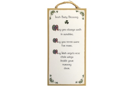 Irish Baby Blessing - 5x10 Wooden Plaque