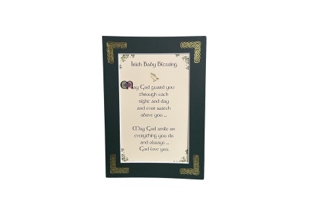 Irish Baby Blessing - May God Guard You - 5x7 Matted 