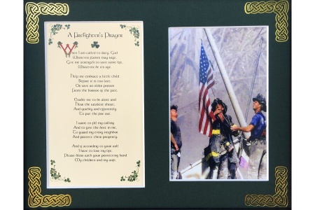 A Fire Fighters Prayer - (Ending with) My children and my wife - 8x10 Matted Photo Verse
