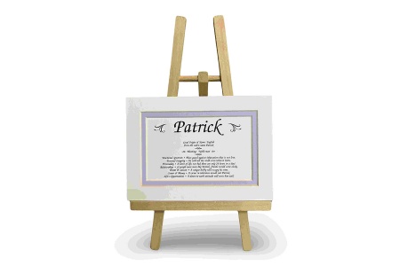 Baby Boys 200 SET - First Name Origin & Meaning 5x7 White Over Blue