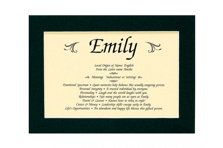 5x7 First Name Meaning (Green Matte)