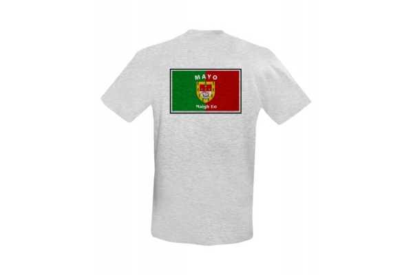 Gray T-Shirt - GAA Flag on Left Chest