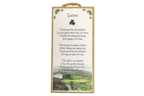 Father - Thank you for the laughter - 5x10 Wooden Plaque