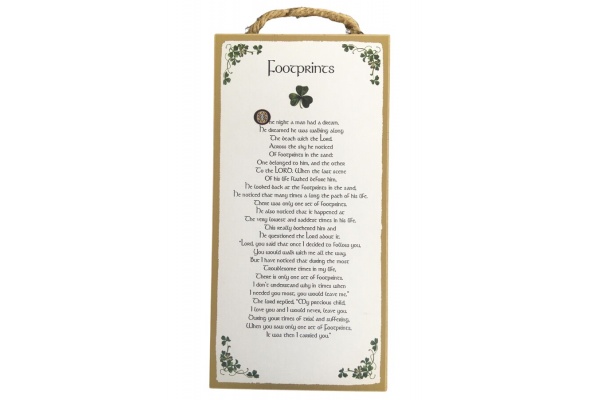 Footprints - 5x10 Wooden Plaque