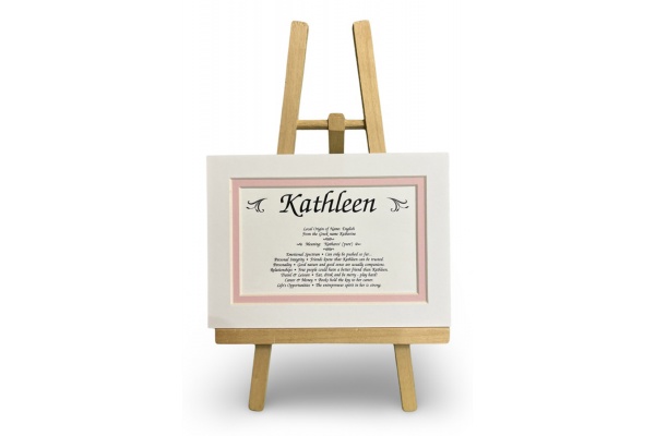 Baby Girls 200 SET - First Name Origin & Meaning 5x7 White Over Pink