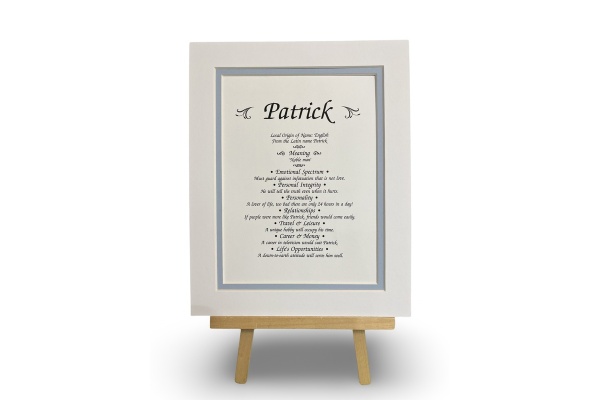 Baby Boys 1000 SET - First Name Origin & Meaning 8x10 White Over Blue